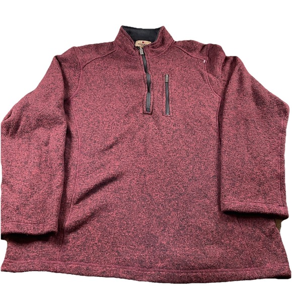 Woolridge Quarter Zip Men's XL pullover Burgundy - Picture 2 of 6